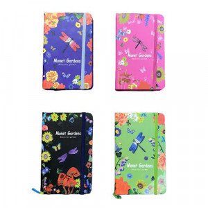 Memo Notebook 9x21 cm With Rope lined Roses And Butterflies Shapes