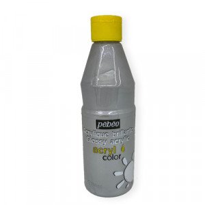 Glossy Acrylic Brillante Colors PEBEO Silver 500 ml