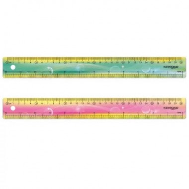 Plastic Ruler Two Colors 30cm KEYROAD Assorted Colors
