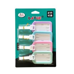 Plastic Name Tags For Bags With Straps, 4 Colorful Pieces