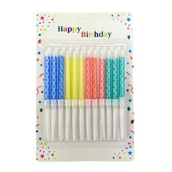 Celebration Candle Assorted Metallic Colors Set 6 Pieces 
