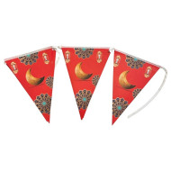زينة حبل مثلثات رمضان احمر 2.5 متر