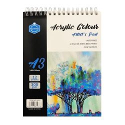 Acrylic Sketchbook A3, Wirebound, 12 Sheets, 300g, Keep Smiling
