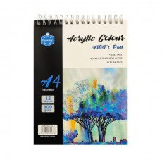 كراسة رسم الوان اكريليك A4 بسلك 12 ورقة 300 جرام كيب سمايلينج