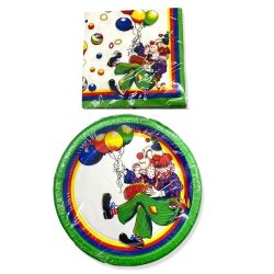 Party Plate and Napkin Set Clown