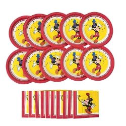 Mickey Mouse Party Plates and Napkins Set
