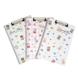 Writing Board With Clip A4 Printed Bears and Rabbits
