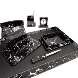 Office Set Black Marble Luxury 9 PCs KING STYLE