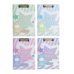 Writing Board With Clip A4 Printed Stars of Many Colors