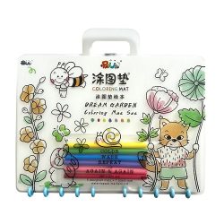 Children's Coloring Book, Plastic, With 6 Washable Colors, Dream Garden Design
