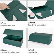Gift Box Thick Cardboard Foldable With Magnetic Lid Rectangular 33 x 26 x 15 cm Green Gift Box Thick Cardboard Foldable With Magnetic Lid Rectangular 33 x 26 x 15 cm Green