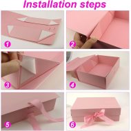 Gift Box Thick Cardboard Foldable With Magnetic Lid Rectangular 39X28X17.5 cm Pink Gift Box Thick Cardboard Foldable With Magnetic Lid Rectangular 39X28X17.5 cm Pink