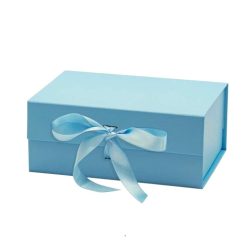 Gift Box Thick Cardboard Foldable With Magnetic Lid Rectangular 33 x 26 x 15 cm Blue