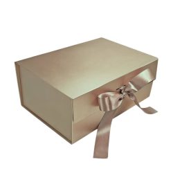 Gift Box Thick Cardboard Foldable With Magnetic Lid Rectangular 33x26x15 cm Brown
