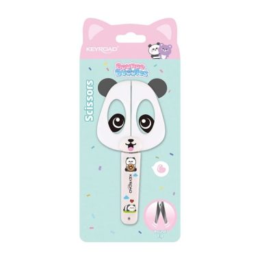 Small Scissors 14 cm, with Protective Cap Panda Design Bounce Buddies KEYROAD