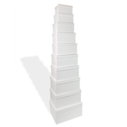 Gift Box Thick Cardboard With Lid Rectangular White Several Sizes