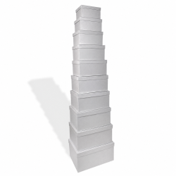 Gift Box Thick Cardboard With Lid Rectangular Light Silver Several Sizes