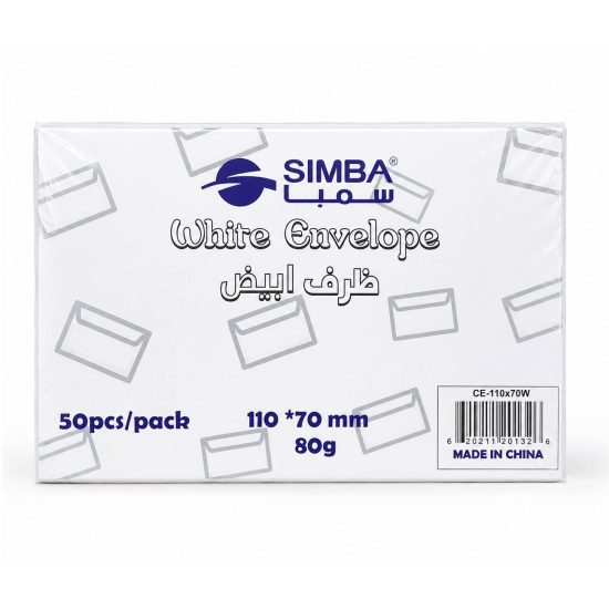 White Envelopes SIMBA 110x70 mm 50 Pcs White Envelopes SIMBA 110x70 mm 50 Pcs