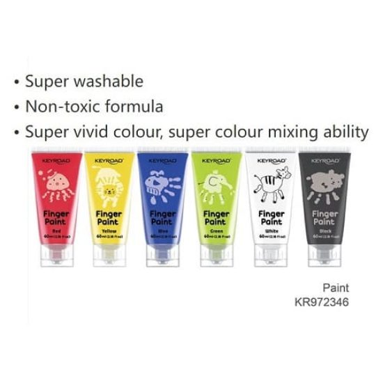 KEYROAD Finger Paints 6 Colors, 60ml Squeeze Tubes, Washable KEYROAD Finger Paints 6 Colors, 60ml Squeeze Tubes, Washable
