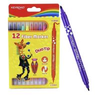 Watercolor Fiber Markers Duo-tip KEYROAD 12 Colors