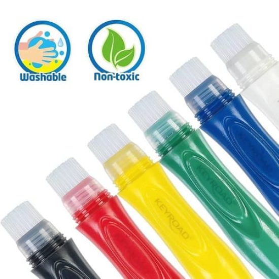 KEYROAD Classic Squeeze Poster Paints (Brush-Tip) – 6 Colors, 24ml KEYROAD Classic Squeeze Poster Paints (Brush-Tip) – 6 Colors, 24ml