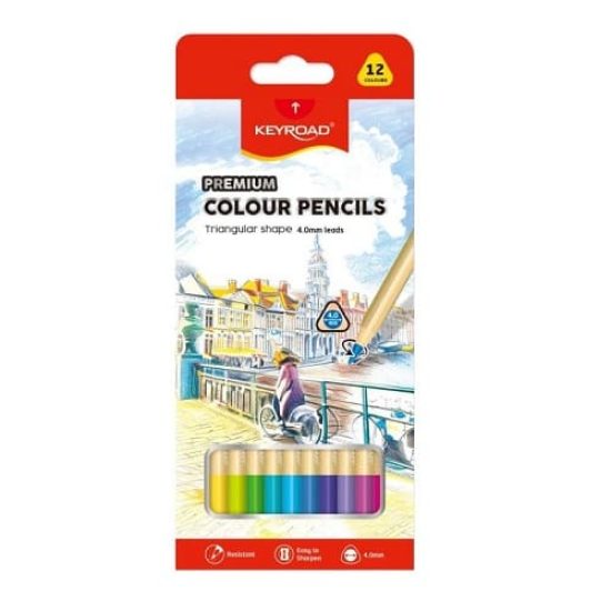 Premium Color Pencils 4mm Thick KEYROAD 12 Colors Premium Color Pencils 4mm Thick KEYROAD 12 Colors