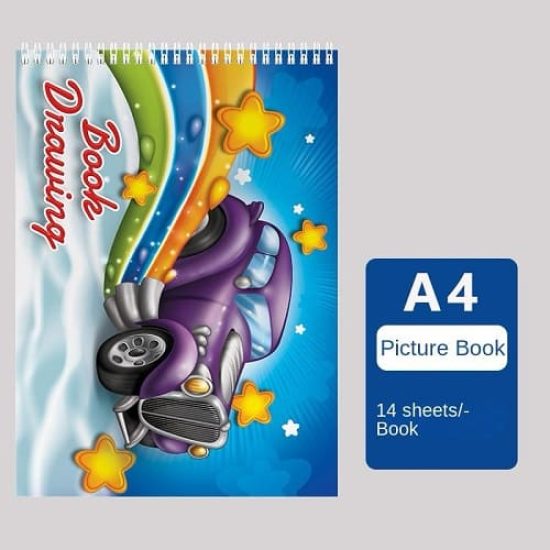 كراسة رسم سلك A4 غلاف بلاستيك مقوى 14 ورقة اشكال متنوعة كراسة رسم سلك A4 غلاف بلاستيك مقوى 14 ورقة اشكال متنوعة