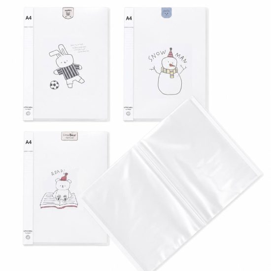 ملف جيوب حيوانات بعبارات محفزة  A4 عدة اشكال 20 جيب
