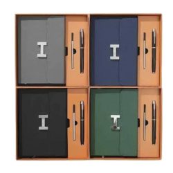 A5 Luxury Leather Notebook Set in Various Colors With a Blue Pen in a Luxury Box