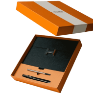 A5 Luxury Leather Notebook Set in Various Colors With a Blue Pen in a Luxury Box