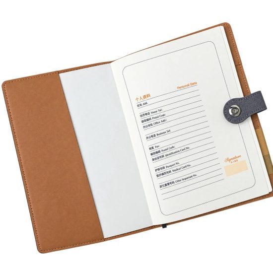 Business Notebook With Magnetic Closure Premium Leather B5 size Various Colors 80gsm Cream Paper