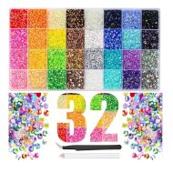 Box of 32-Color Rhinestone Crystals, Including 3 Glue, Tweezers, and a Wax Pen Box of 32-Color Rhinestone Crystals, Including 3 Glue, Tweezers, and a Wax Pen