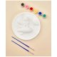 Round Ceramic Sculpture Set Featuring Space-Themed Designs  Includes Paints and Brushes