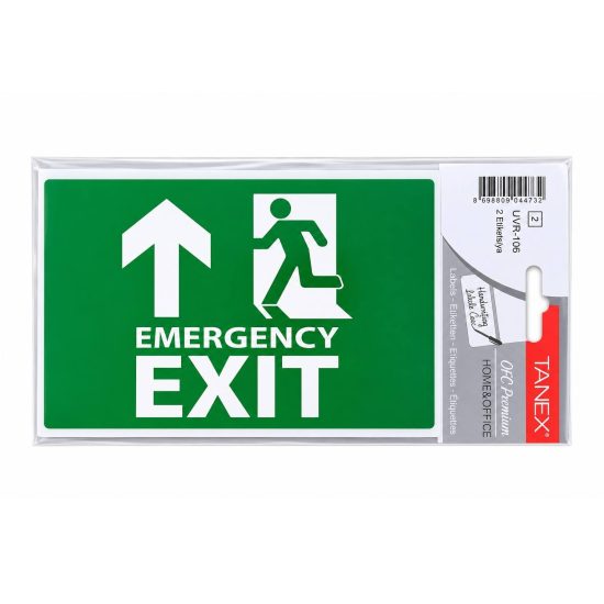Emergency Exit (Up) Instructional Sign TANEX 2Piece Set