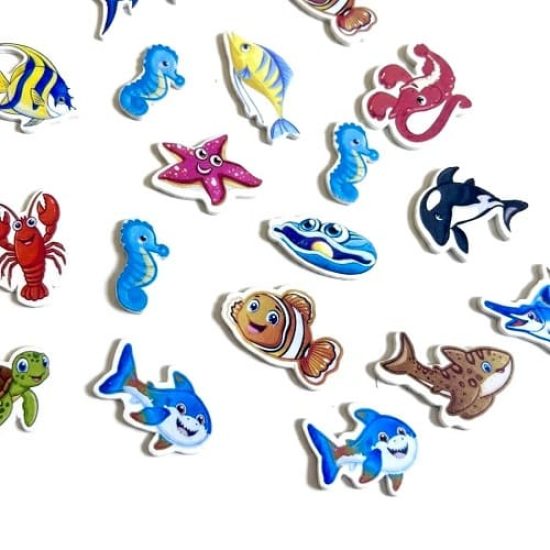Small Adhesive Sponge Foam Marine Organisms Shapes