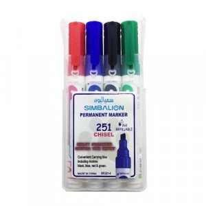 Permanent Marker SIMBALION Chisel Tip 4 Colors