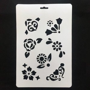 Stencil Of Artwork Flowers KEEP SMILING A4
