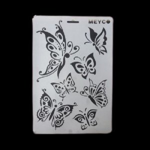 Stencil Of Artwork butterflies KEEP SMILING A4