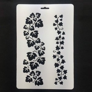 Stencil Of Artwork Tree Leaves  KEEP SMILING A4