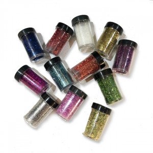  Small Tins of Fine Colored Glitter 12 ml