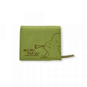 Wallet with Zipper and Button Beige or Green 