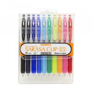 Gel Ink Pen Sarasa Clip ZEBRA 0.5 mm 10 Colors