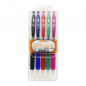 Gel Ink Pen Sarasa Clip ZEBRA 0.5 mm 5 Colors