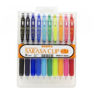 Gel Ink Pen Sarasa Clip ZEBRA 0.7 mm 10 Colors