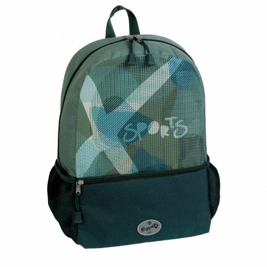 شنطة مدرسية X SPORTS سحاب 36x45 سم زيتي وتركواز 