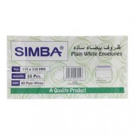 ظرف ابيض سمبا 115x225ملم 50 ظرف ظرف ابيض سمبا 115x225ملم 50 ظرف