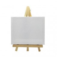 لوحة رسم كانفس مستطيل 20x25 سم مع استاند خشب ابيض