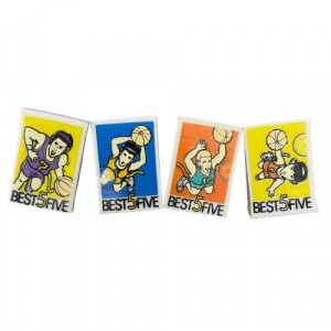 Basketball Eraser Slam Dunk 4 Pieces Colored