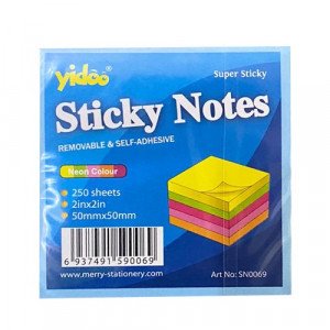 Sticky Notes Neon 50x50 mm 5 Colors 