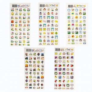 Transparent Sticker Set for Kids 5 Assorted Pieces